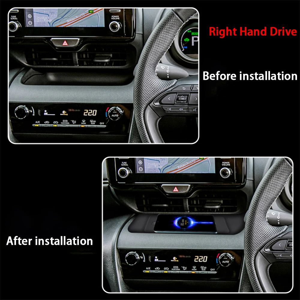 سيارة لاسلكية شاحن الهاتف المحمول وحدة التحكم المركزية تخزين QI 18 واط آيفون شحن سريع لتويوتا يارس كروس XP210 2020-2025 #3