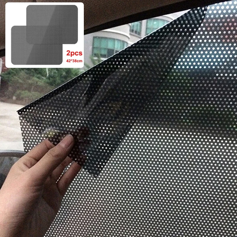 Pegatinas para sombrilla de coche, pegatinas electrostáticas estáticas para ventana, bloqueador solar para ventana trasera de coche, película de cubierta de bloques laterales, 2 uds.