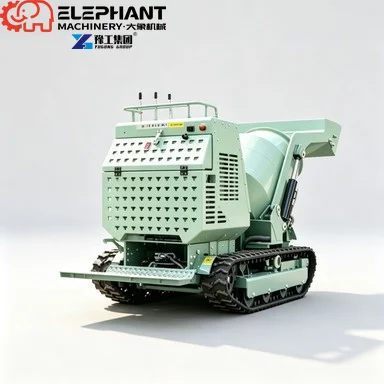 Mobile Concrete Mixer Diesel Crawler Type Cement Mixing Machine For Rough Terrain
