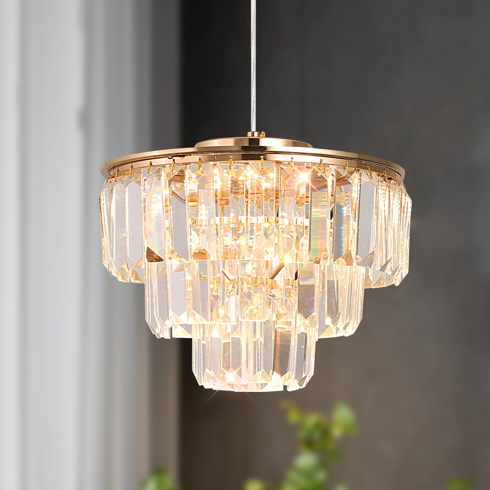 Imagem -02 - Nordic Crystal Pendant Light Luminária de Teto Lustre Sala Teto Chandelier Lamp For Living Room And Bedroom