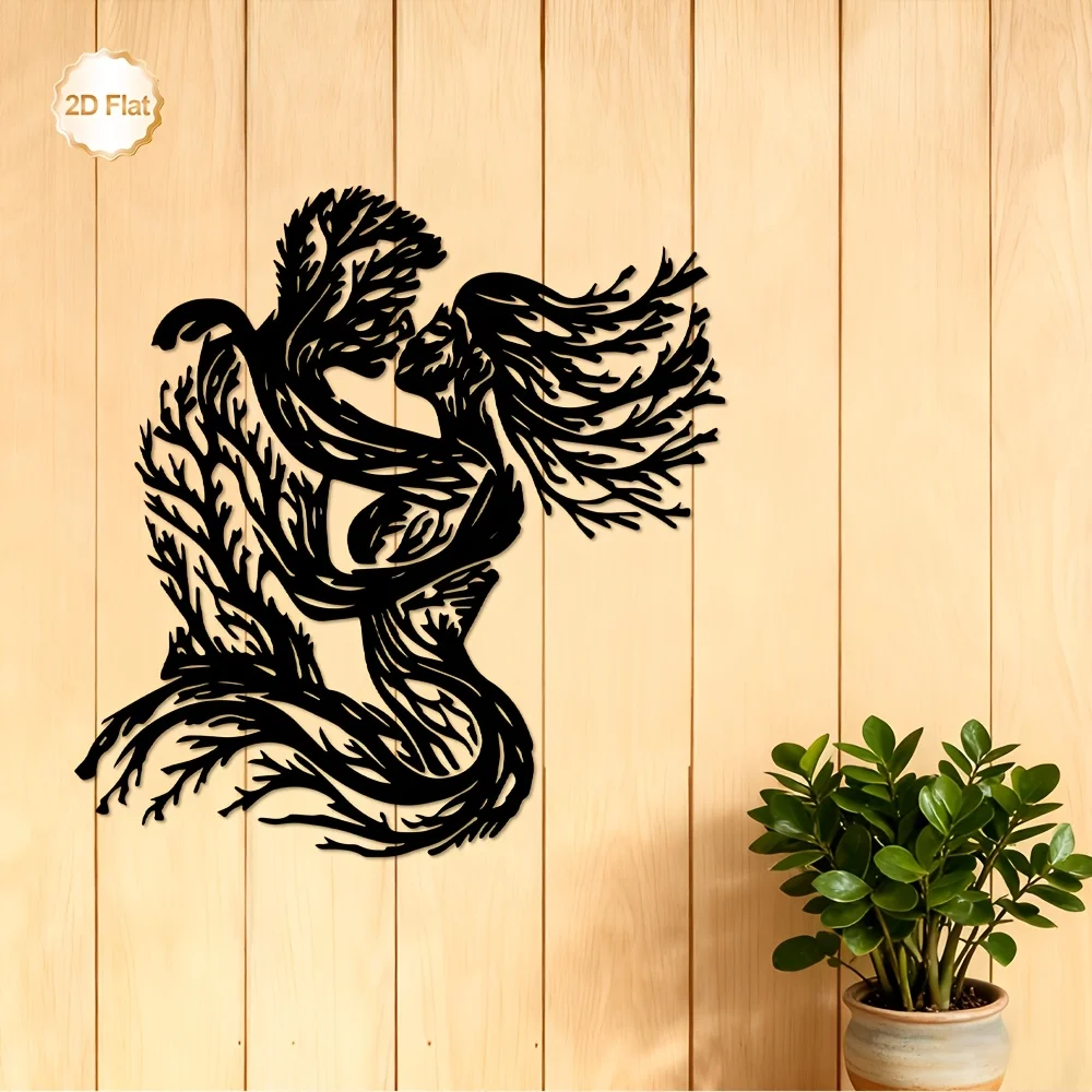 CIFBUY Iron Wall Art Lovers Embracing Tree Metal Sculpture Modern Decor for Living Room Bedroom Indoor Outdoor Home Decoration