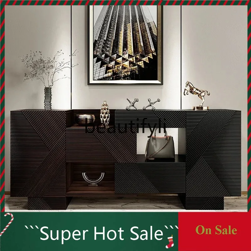 

P62 Легкий роскошный обеденный боковой шкаф из орехового дерева, шкаф для обуви в вилле в древнем стиле, шкафчик