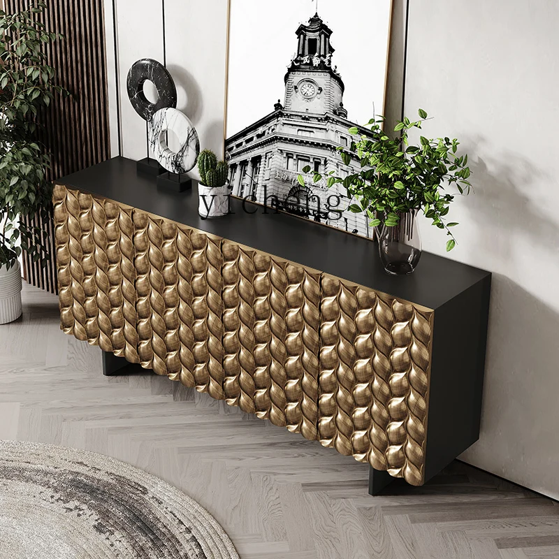 

ZZ dining side cabinet, household living room integrated decorative locker, post-modern high-end solid wood storage cabinet