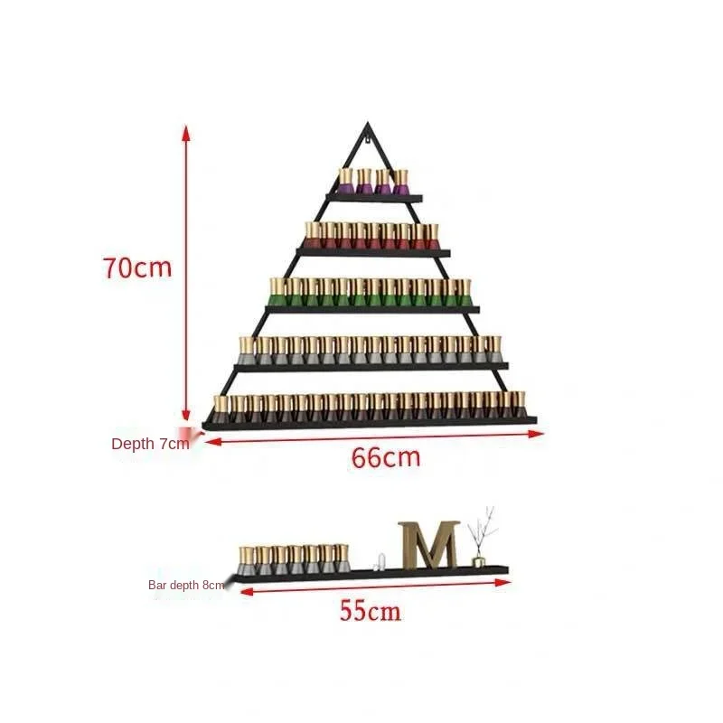 Imagem -04 - Inovadores Nordic Suportes de Armazenamento de Parede para Esmalte Ferro Rack Ideal Manicure Shop Organizer Prateleira de Metal para Dropshipping