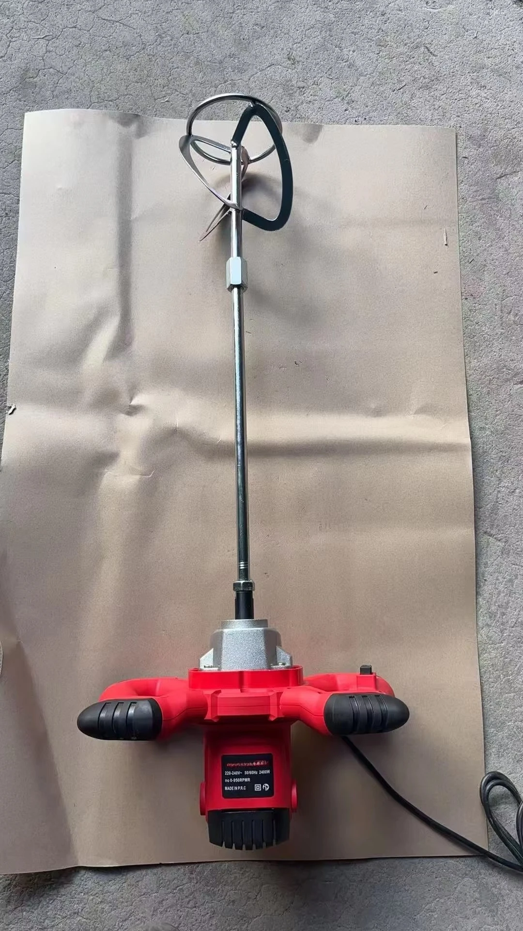 Portable Electric Stirrer Mortar Grouts Paint Cement Plastering 220V Paddle Mixer 2100W 1-Year Warranty