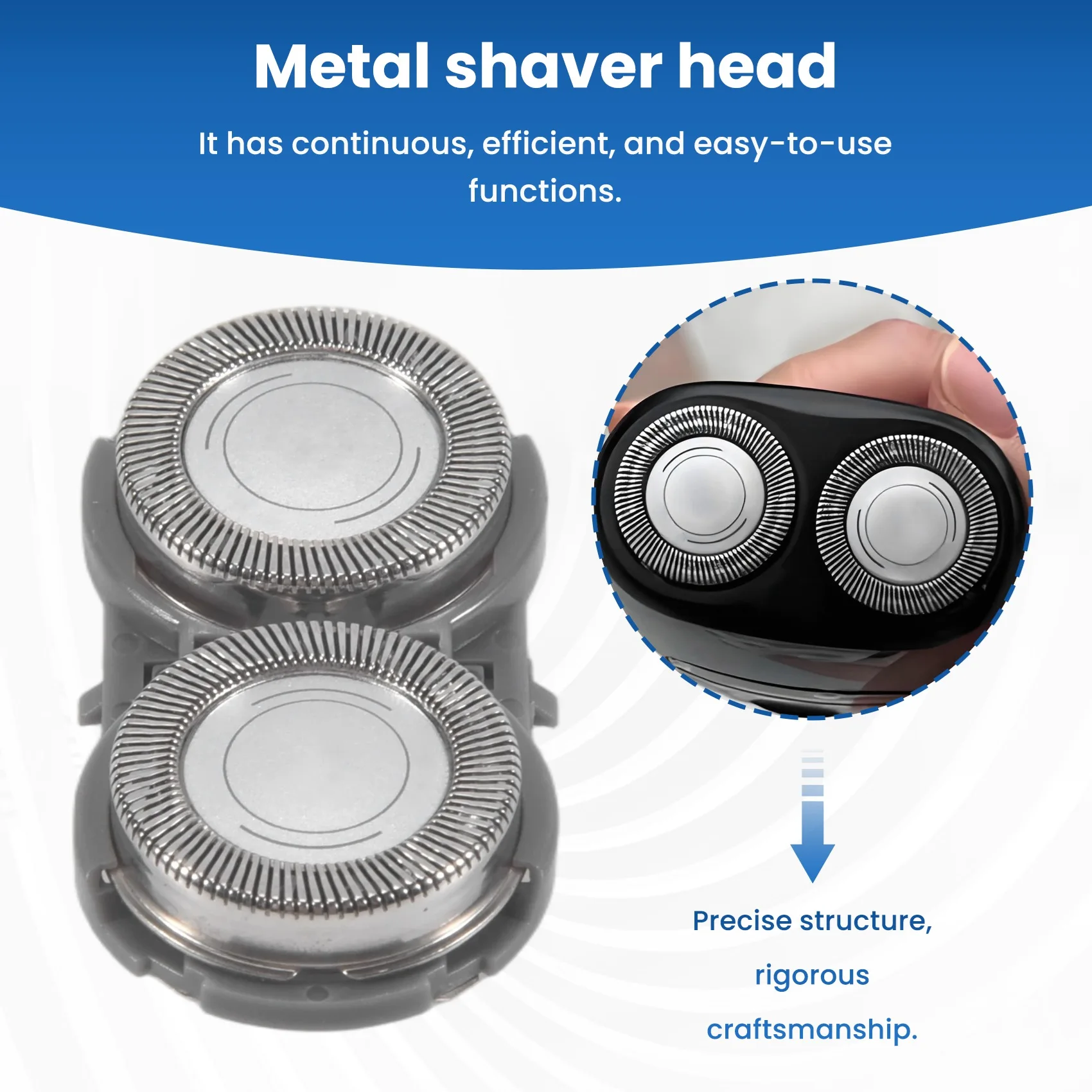 M04K Stainless Steel Universal Razor Blades Shaving Heads With ABS Mount Holder Kit Replacement For PQ182 PQ183 PQ206