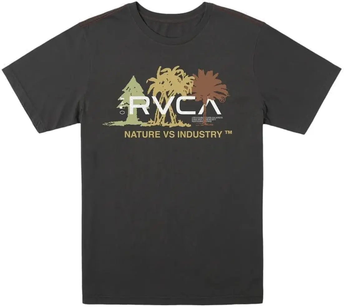 RVCA Men's Premium Red Stitch Soft Cotton Regular Fit Tee Shirt