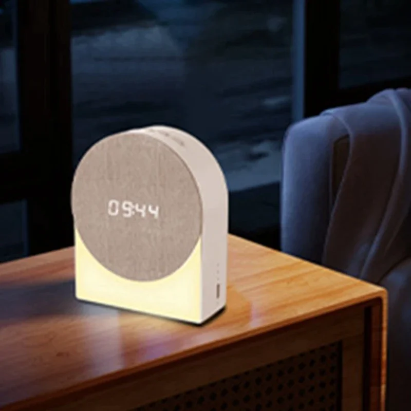 4 in 1 Digital Alarm Clock + Speaker + Bluetooth Speaker + Night Light, Bedroom Night Light Alarm Clock