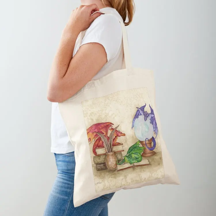 

Dragons In The Library Tote Bag Eco bag female bag Reusable bags luxury women