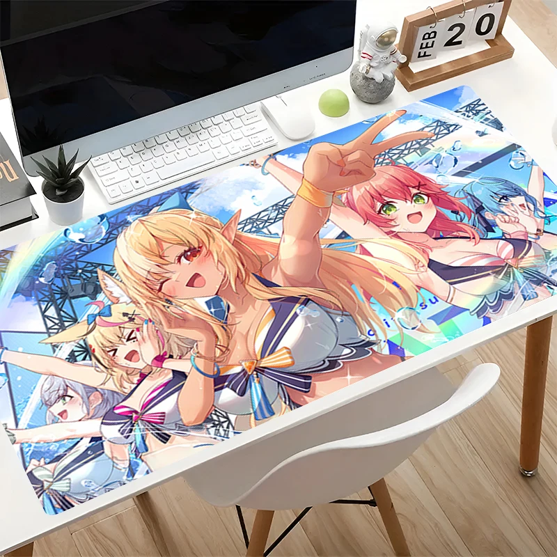 Kawaii Mouse Pad Hololive Sakura Miko Smooth Office Desk Mats Large Gaming Accessories Keyboard MousePads Game Laptop Desk Mat