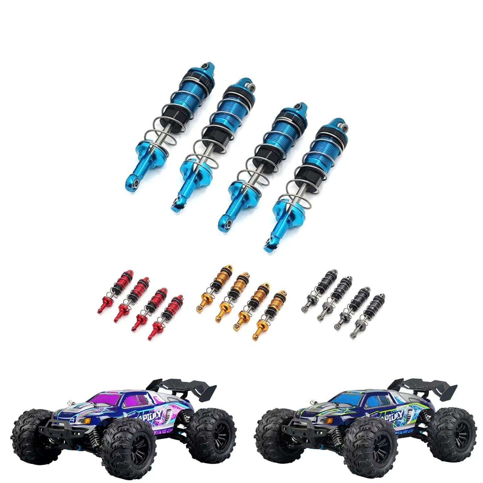 RC Car 4pcs Metal Oil Shock Absorber Damper for SCY 16101 16102 16103 1/16 RC Car Upgrade Parts Accessories image 4