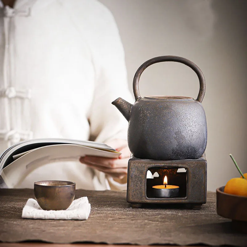 Retro ceramic beam pot small Chinese style brewing teapot Kung Fu tea set teapot antique