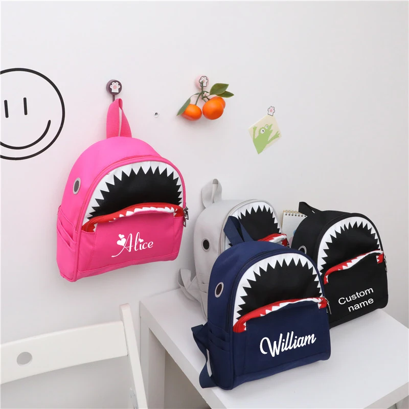 Personalisierte Shark Kleinkind Rucksack für Mädchen Kinder Rucksack Custom Name Nette Cartoon Schule Tasche für Baby Mädchen Jungen 1-5 jahre