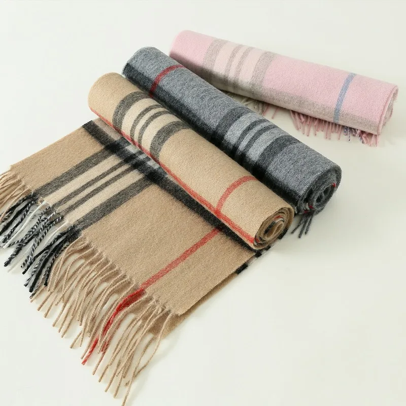 

Европейский модный толстый шерстяной шарф для женщин и мужчин, роскошный клетчатый зимний аксессуар, 100, теплый шерстяной шарф