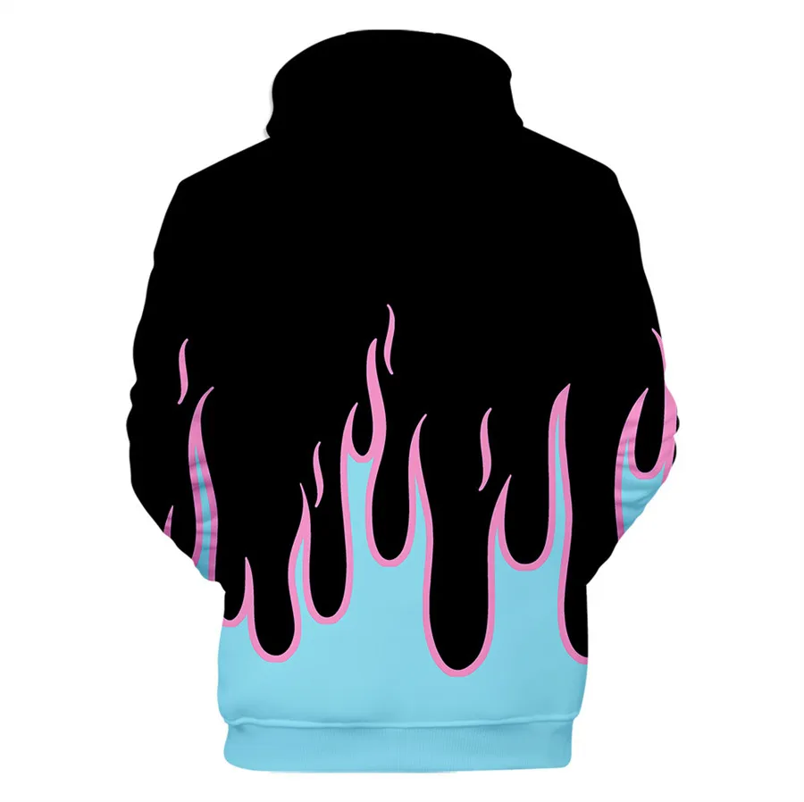 Coat 3D Print Cartoon Red and Yellow Flame Hoodie Men Women Long Sleeve Cosplay Costume Men Jacket Sweatshirts