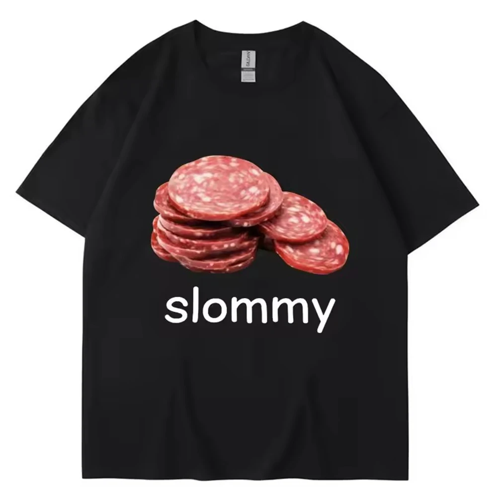 

CX Slommy Salami Funny Meme Men Clothing Tee Shirt Homme New in Top Tees Mens short sleeve Round Neck Printing Pullover T-Shirt