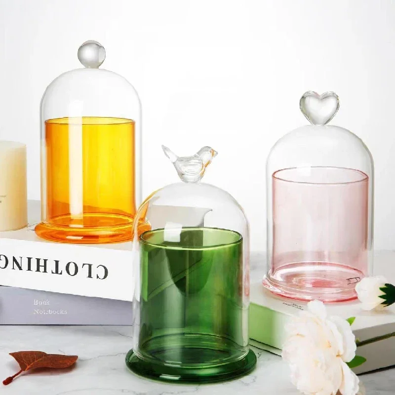 Glass Candle Cup Ornaments Essential Oil Crystal Decorative Bottle Aromatherapy Glass Candlestick Home Decoration Accessories