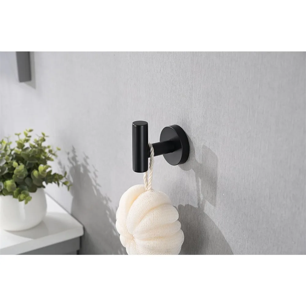 Accesorios de hardware para baño, color negro mate, juego de 5 piezas, viene con toallero y soporte para pañuelos, accesorios de baño