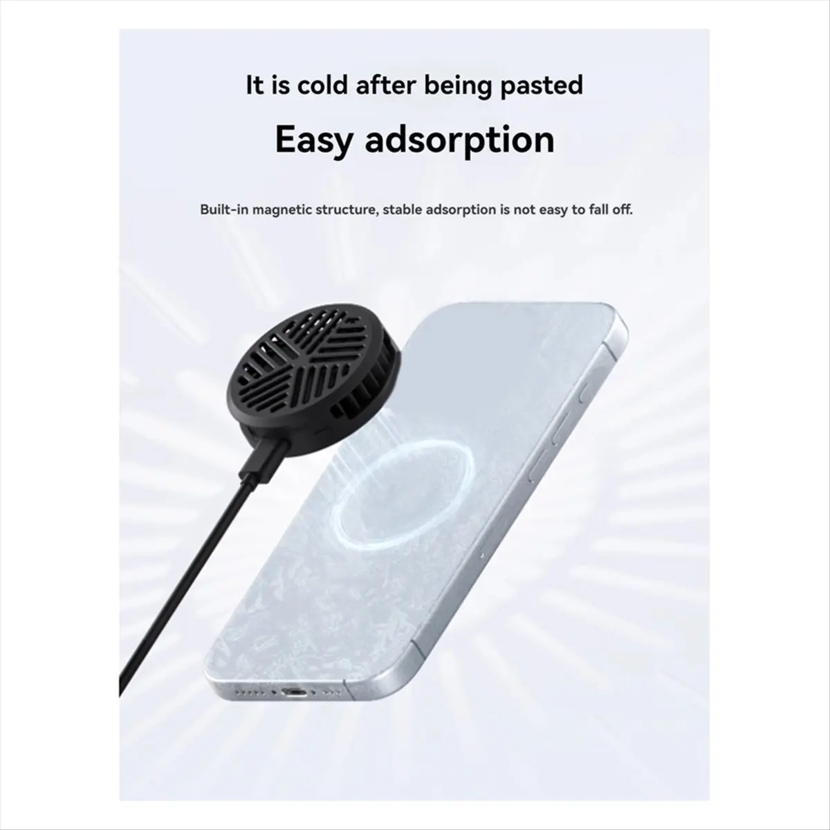 Magnetic Cell Phone Cooler Cooling Fan Mobile Phone Radiator for 15 Pro Black Gaming Live Stream A
