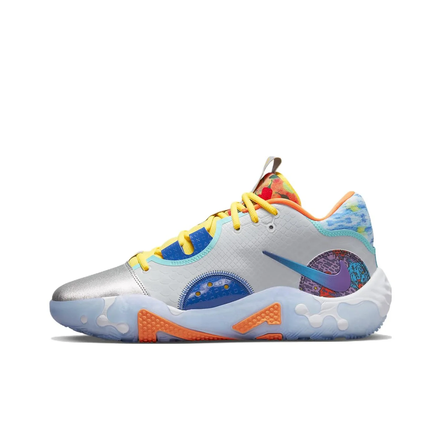 Nike PG 6 Basketball Shoes Unisex Low Top Gray Blue Orange DR8960-700