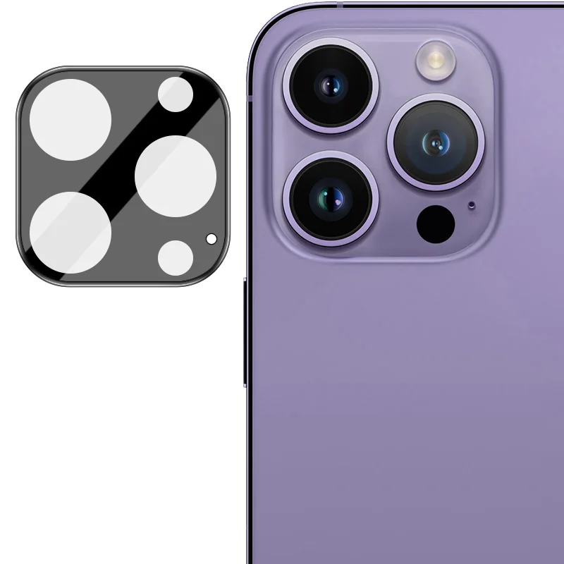 IMAK لهاتف iPhone 15 Pro / 15 Pro Max واقي عدسة الكاميرا من الزجاج المقوى + غطاء عدسة أكريليك (الإصدار الأسود) #2