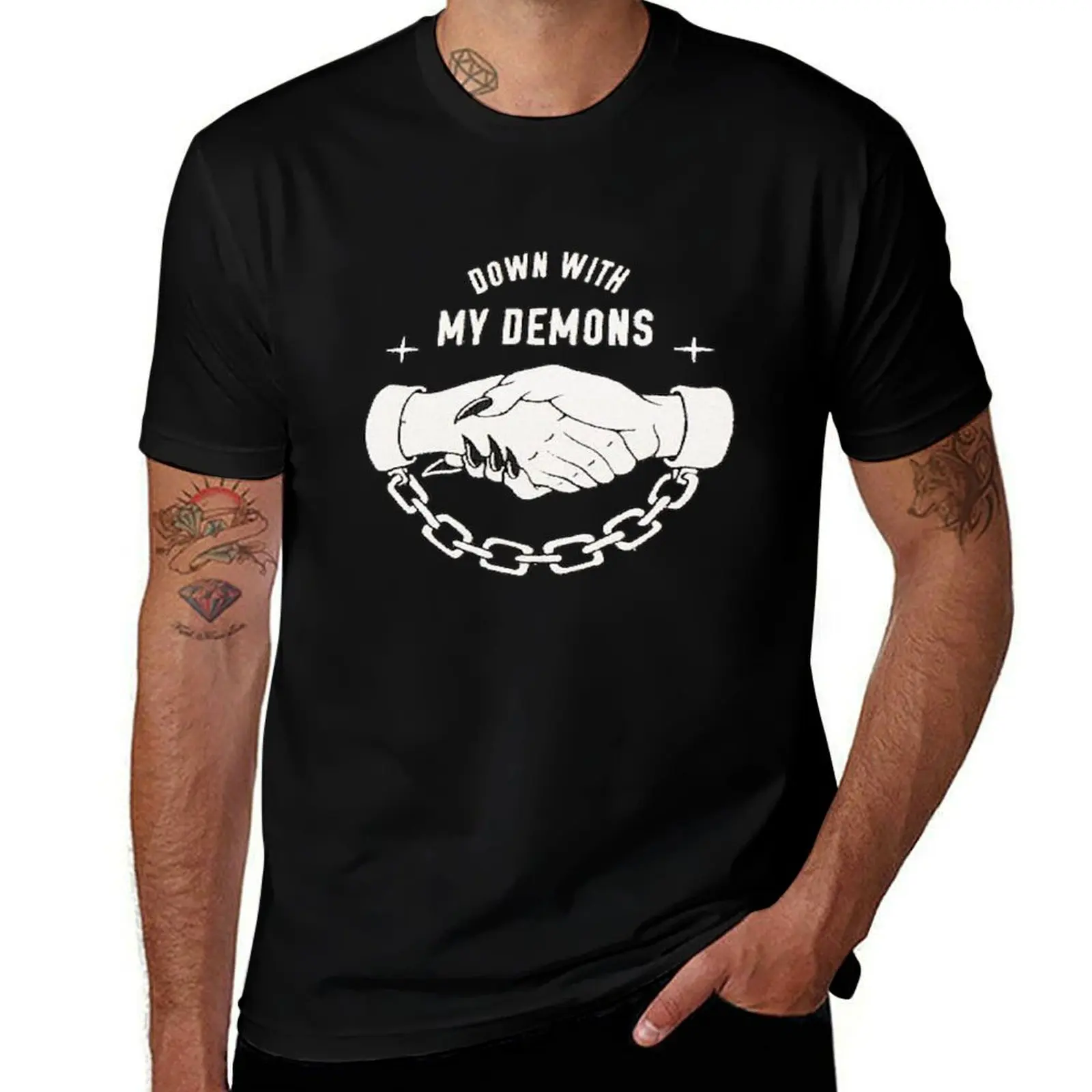 

Down with my demons - Euror design T-Shirt g man t shirts for men t shirts for man pack cotton T-Shirt