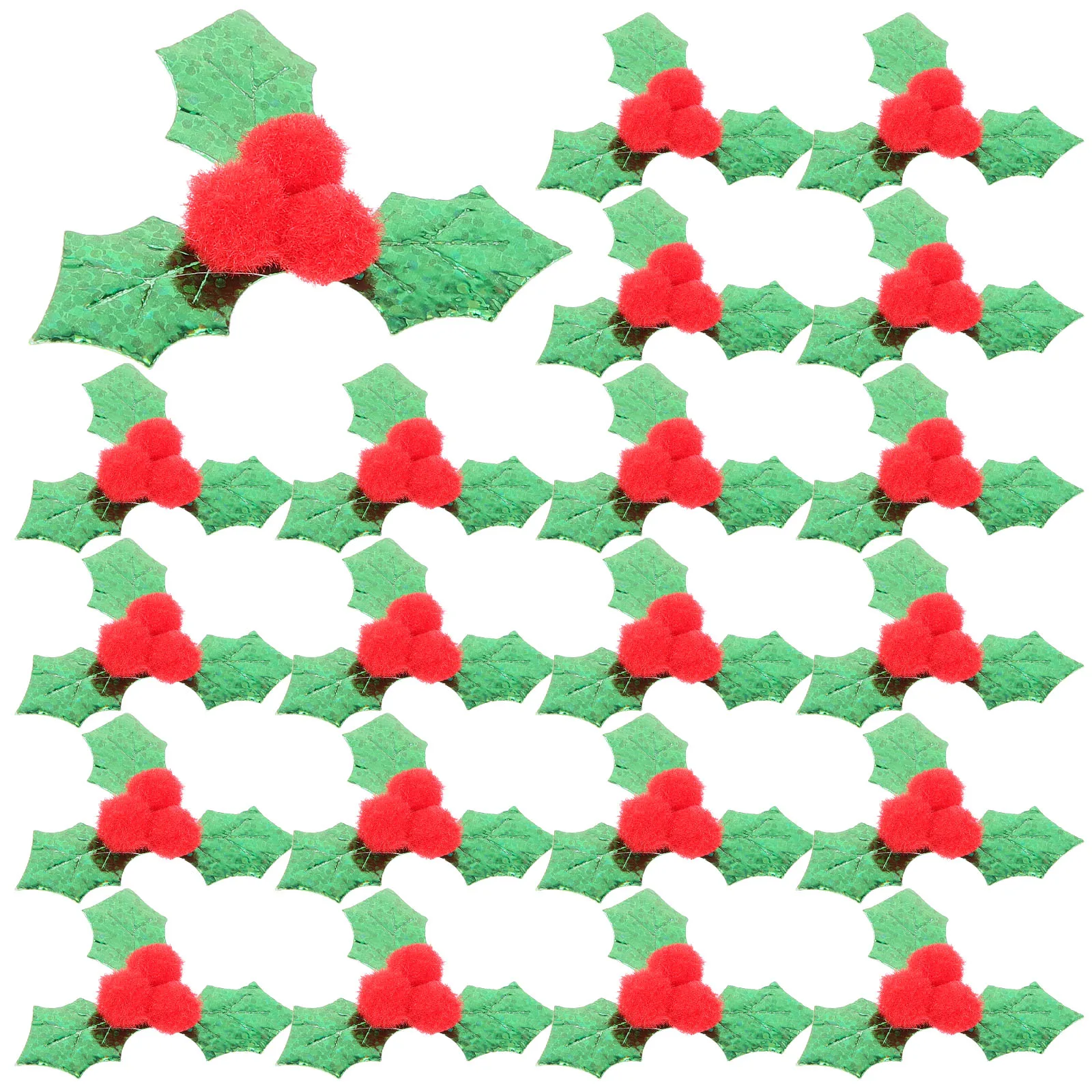 

100 Pcs Xmas Decor Christmas Leaves Decoration Decorations Holiday Berry Artificial Cloth