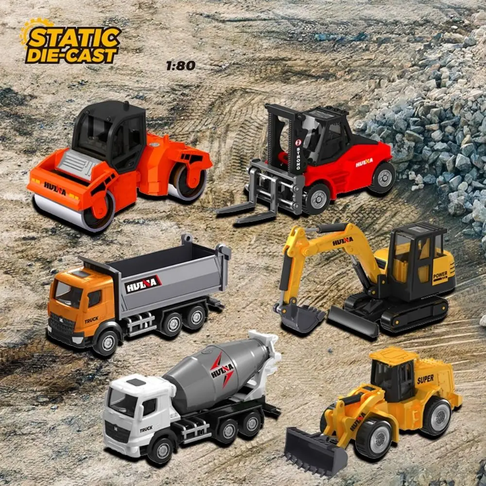 1:80 Scale Engineering Car Model Forklift Dumper Road Roller Construction Truck Toys High Simulation Vehicle Toy