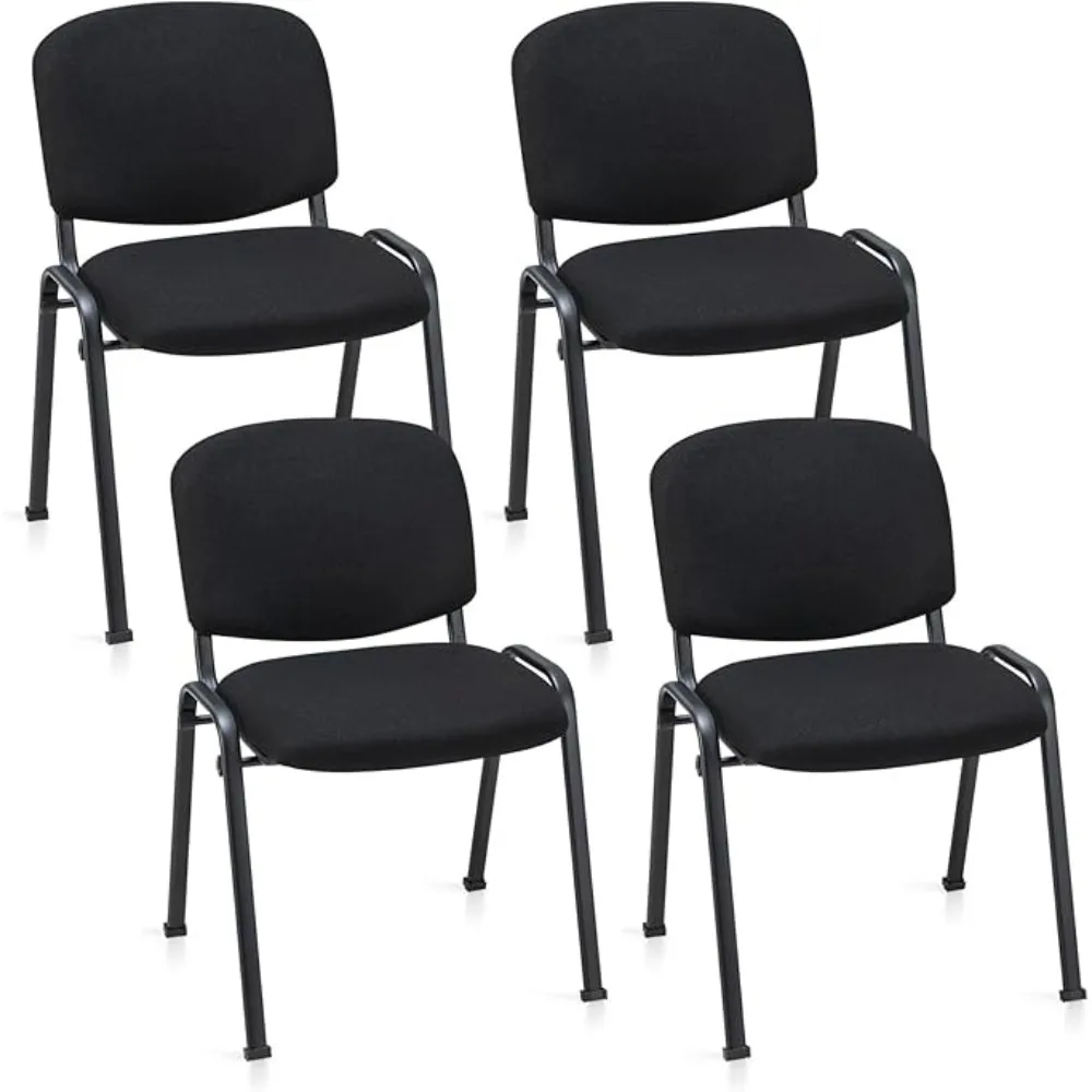 

4 Pcs Waiting Room Chairs - Conference Chair with Upholstered Back & Seat, Stackable Design for Home & Office, Meeting Room