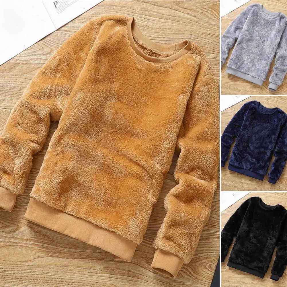 

Men Pullover Sweatshirt Washable Male Pullover Sweatshirt Streetwear Keep Warm Popular Men Casual Solid Color Pullover Top