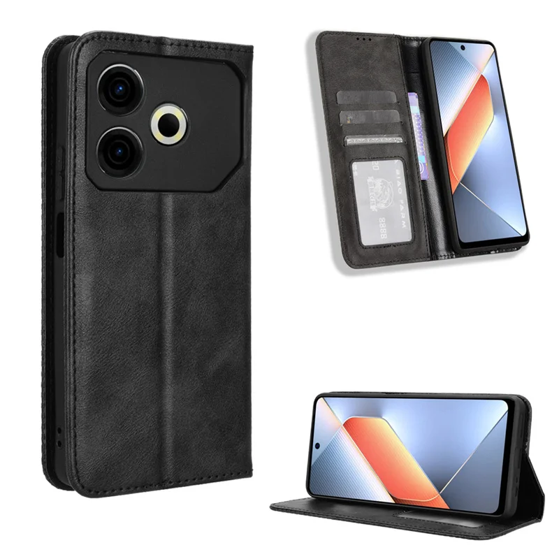 Dla Tecno Pova 6 Neo etui z klapką portfel ze skóry PU etui ochronne na karty książki Fundas dla Tecno Pova 6 Neo etui 6.78\