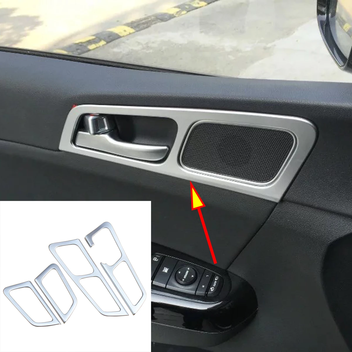 

For Kia Sportage QL 2016 2017 2018 Interior Decoration Car Accessories LHD Chrome Inside Door Handle Frame Trim Cover