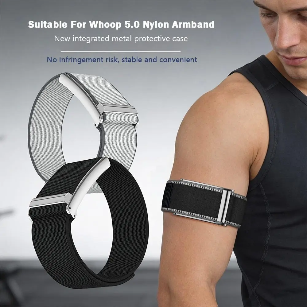 Fashion Nylon Elastic Sport Band Shockproof Adjustable Fitness Tracker Strap Breathable Scratch-resistant Arm Band for Whoop 5.0