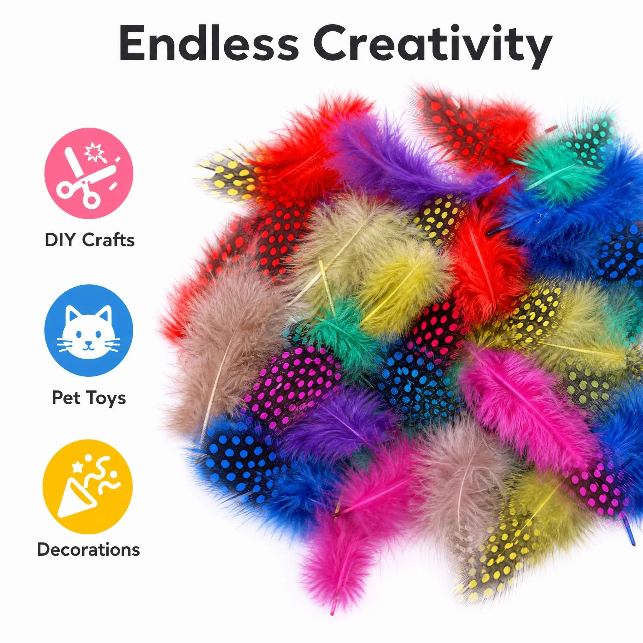 Wholesale Natural Chicken Feathers 4.5-8cm Pearl Spotted Colorful Plumes DIY Crafts Jewelry Accessories Costume Decoration