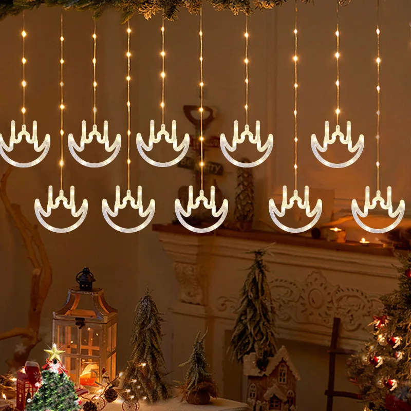 Muslim Oil Lamp Usb-Powered 8 Modes String Light for Diwali & Indian Wedding Window Decorations Beroom Curtain Light