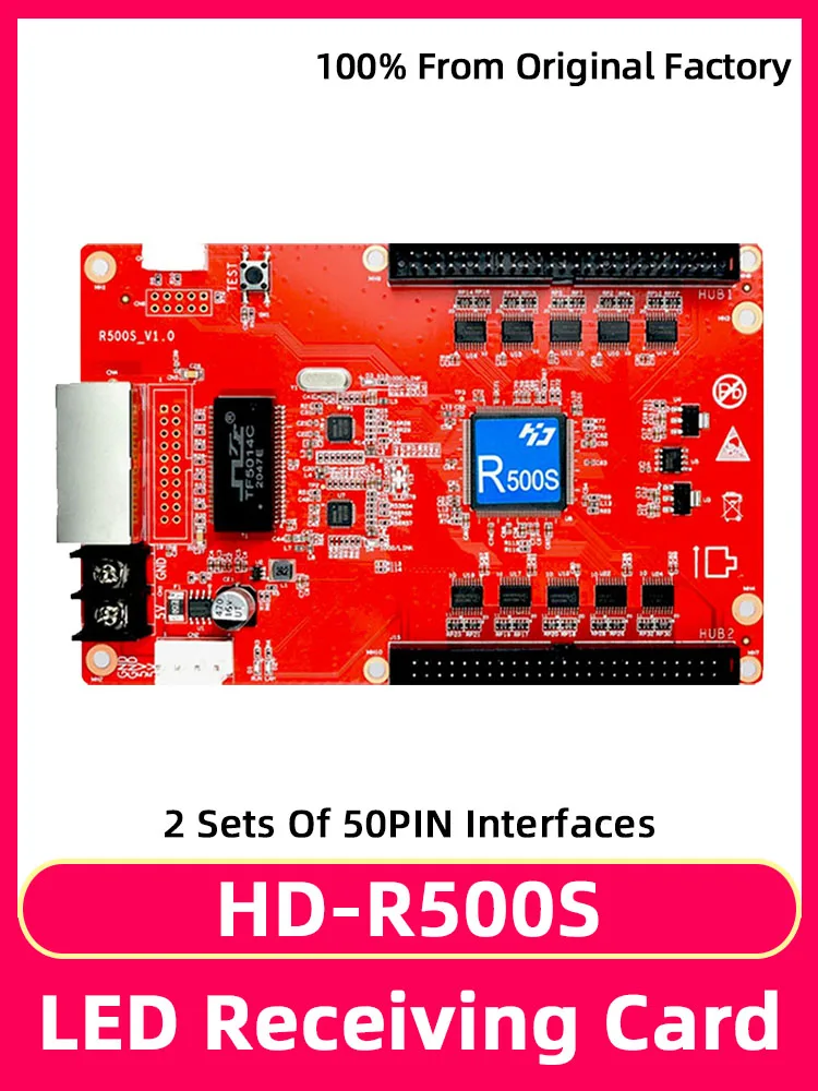 

HD-R500S Full Color Synchronous and asynchronous universal LED Display receiving card With 2 lines 50PIN HUB Port