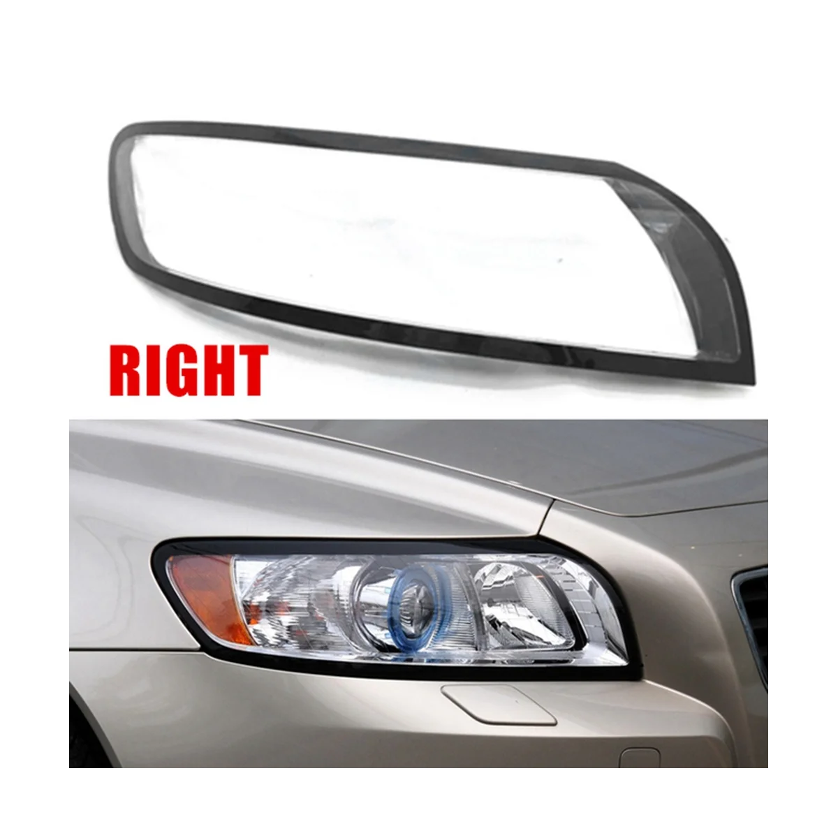 

For Volvo S40 S40L 07-12 Transparent Lampshade head light lamp Cover Glasses Lamp Shade Headlight Shell Cover Lens