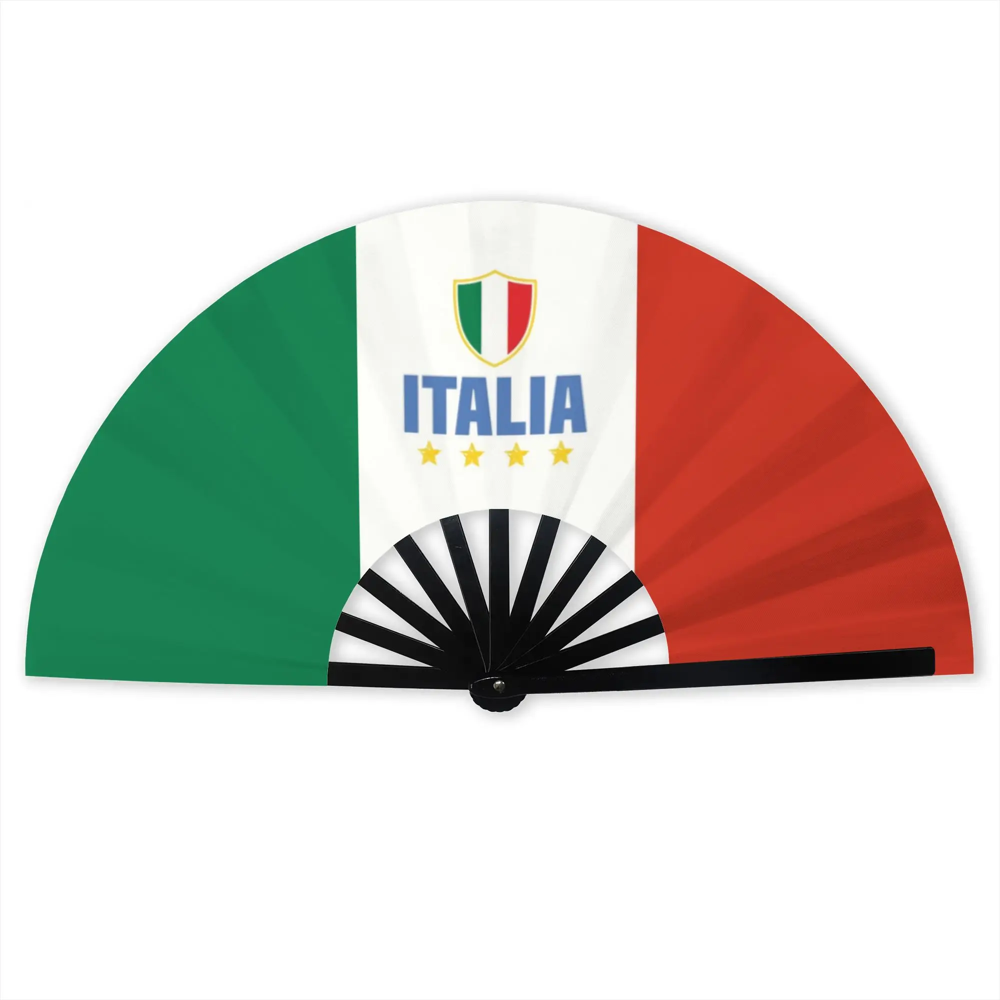 Customized Flag Of Italy Portable Pocket Fan Travel  Polyester Folding Fan Chinese Dance Handheld Cooling Fans