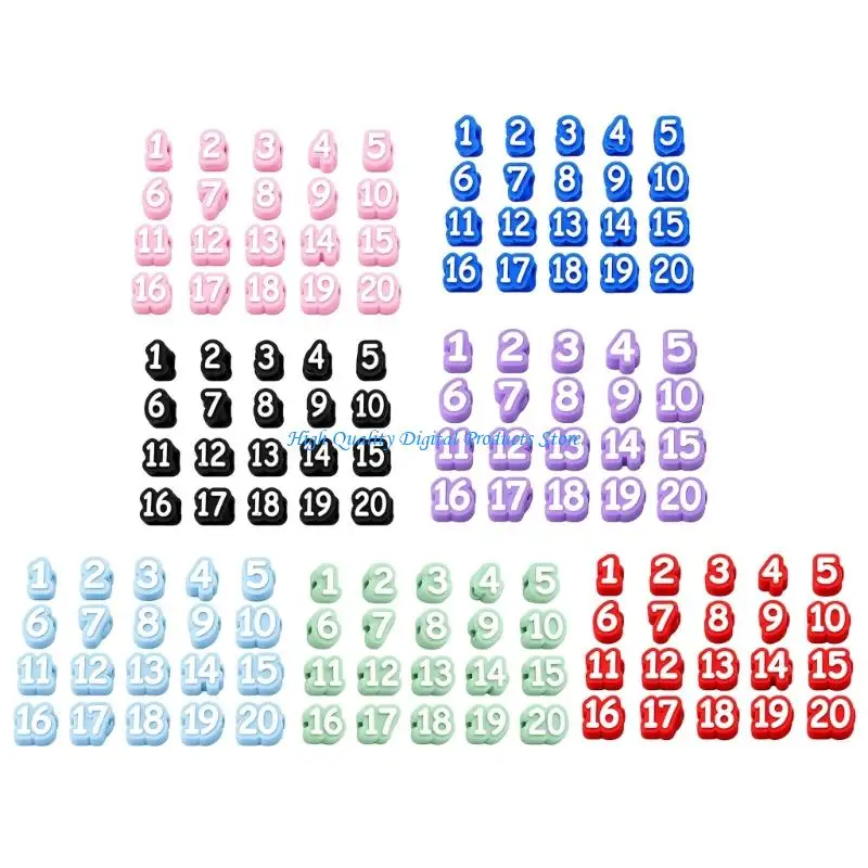 U2JE Numbered Pencil Organization Labels Reusing 20 Piece Set for Classroom Use