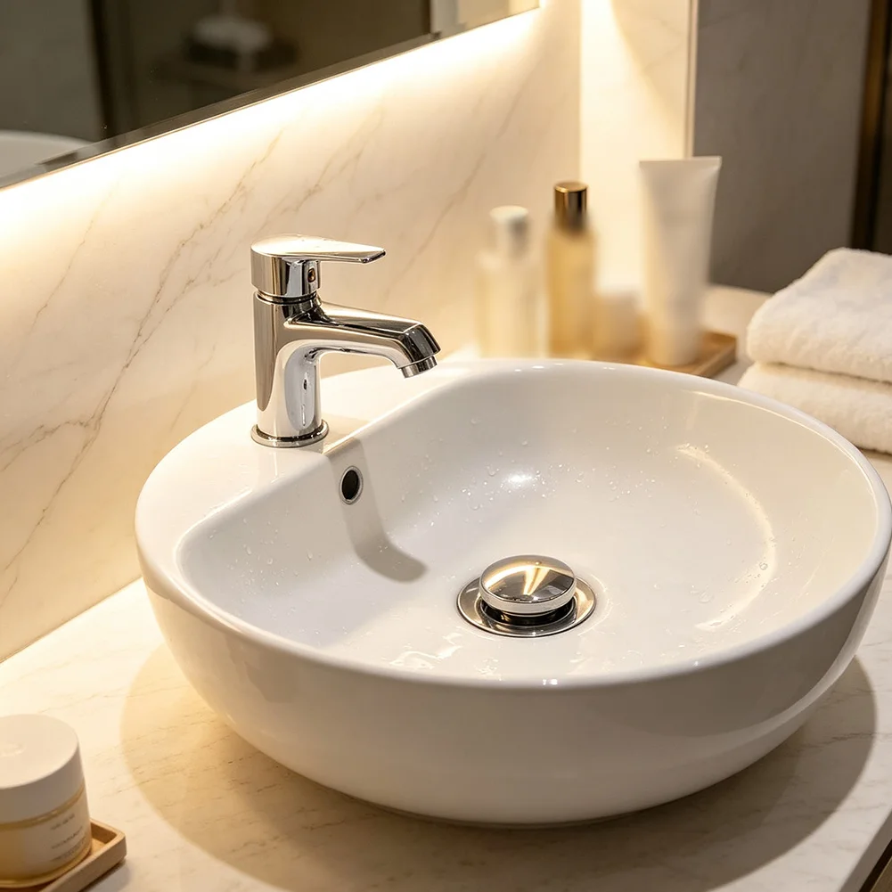 1 1 2 Inch Drain Solid Brass Drain Smooth Push Mechanism Compact Low Profile Streamlined Appearance Drain For Bathroom Basin