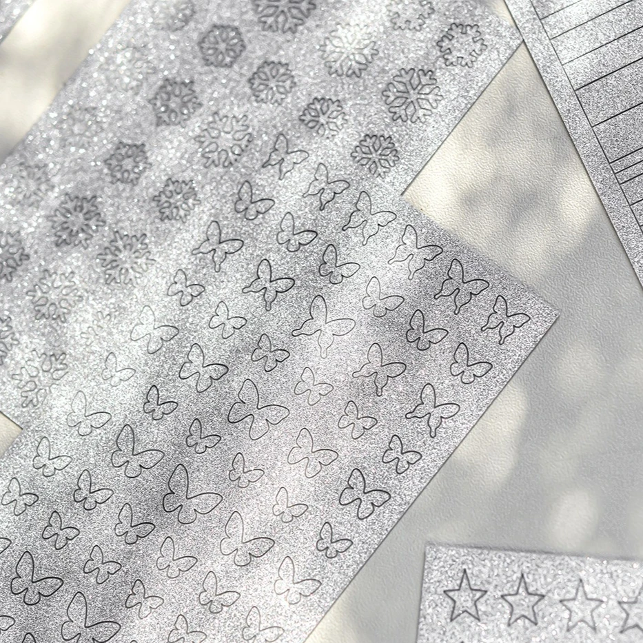 Autocollants de modèle creux d'aérographe pour Nail Art, étoile française, motif à carreaux papillon, peinture en aérosol, jet d'encre, outils auxiliaires