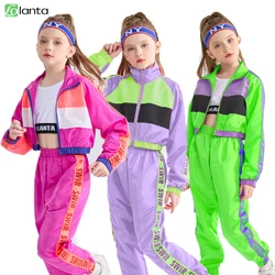 LOlanta Girls Dance Clothing Set Hip Hop Modern Jazz Team Performance Costume Girls Dance Wear Sets 4-14Years