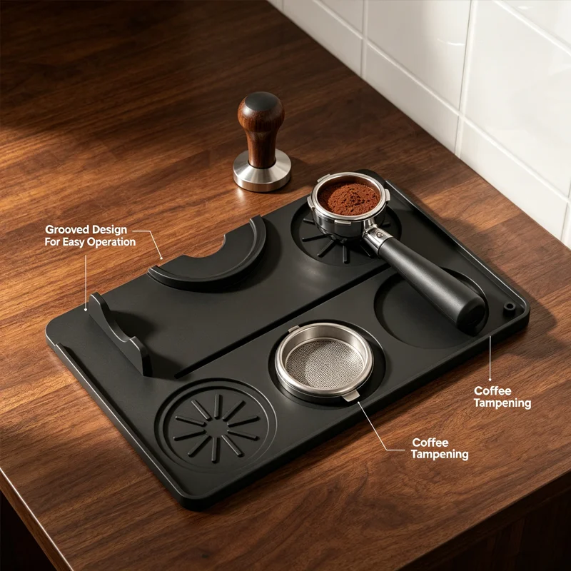 Coffee Tamper Mat Silicone Portafilter Mat for Espresso Machine Acceessories Waterproof Heat Resistant Easy to Clean Nonslip image 5