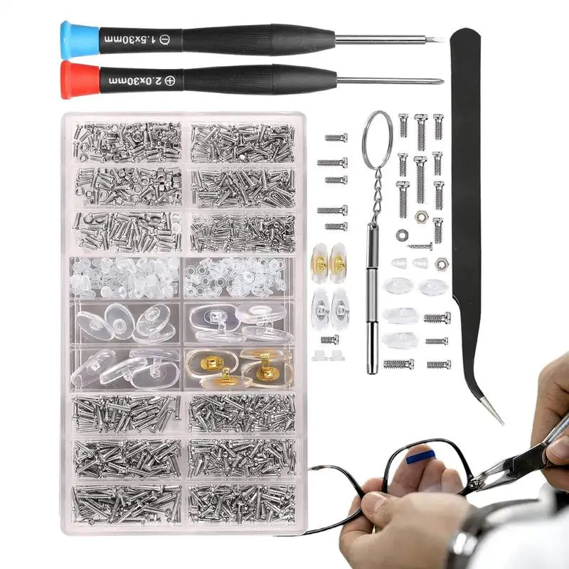 Eyeglass Repair Tool Kit Eyeglass Accessories Screwdriver Kit Rust-Resistant Eyeglass Replacement Tool For Frame Glasses Rimless