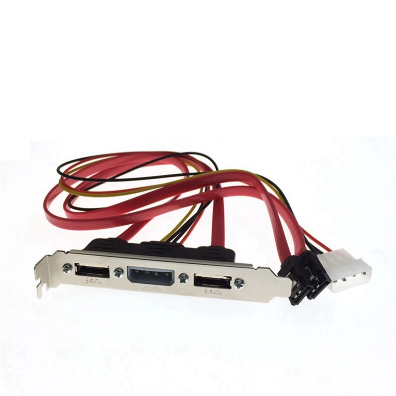 PC DIY SATA To ESATA And 4Pin IDE Molex Power PCI Bracket Slot Cable Full-Height Profile For External Hard Drive