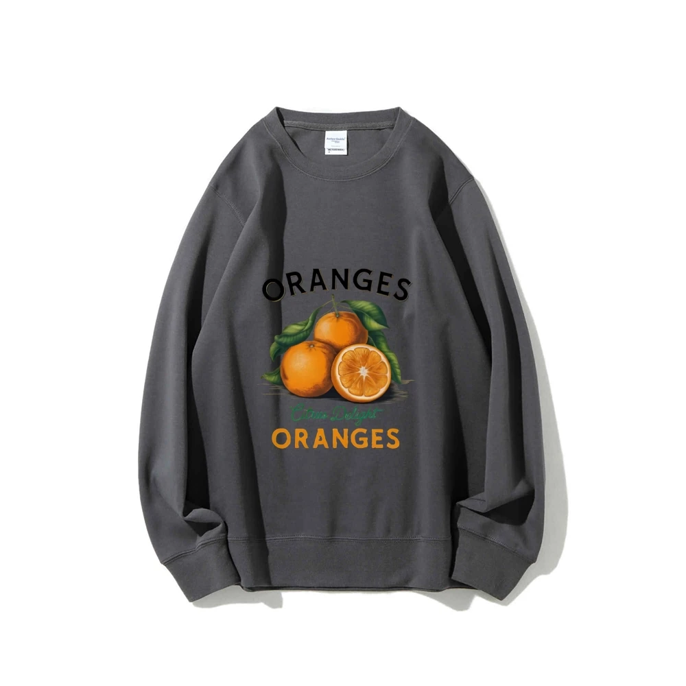 

Y2k Graphic Sweatshirt Oranges Extra Delight with Orange Print Juicy Vibrant Soft Fabric for Fruity Casual Looks