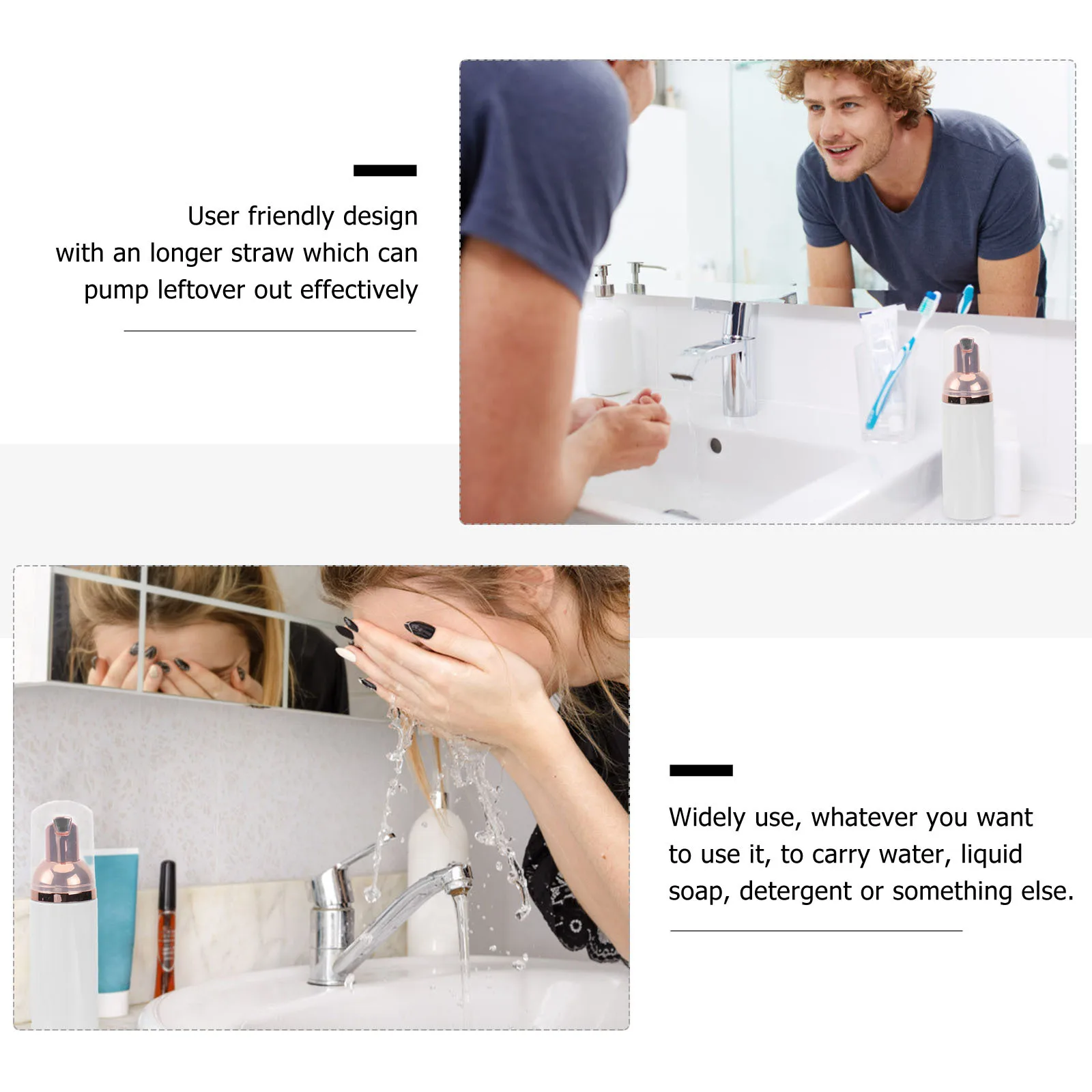 6 Stück nachfüllbare Schaumpumpenflaschen, Kunststoffbehälter, tragbar, für Shampoo, Lotion, Creme, Spender, wiederverwendbar, umweltfreundlich