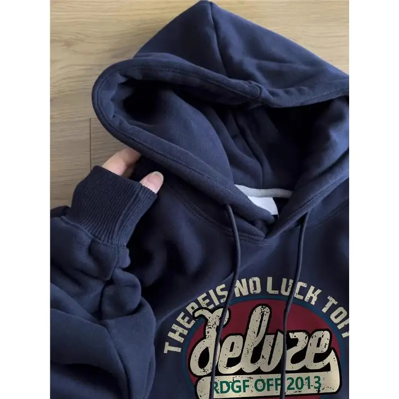 

Loose Fit Hoodie Couple's Outfit Design Sensation Small 300 Pou Men's Jaet Casual American Sle Autumn Winter