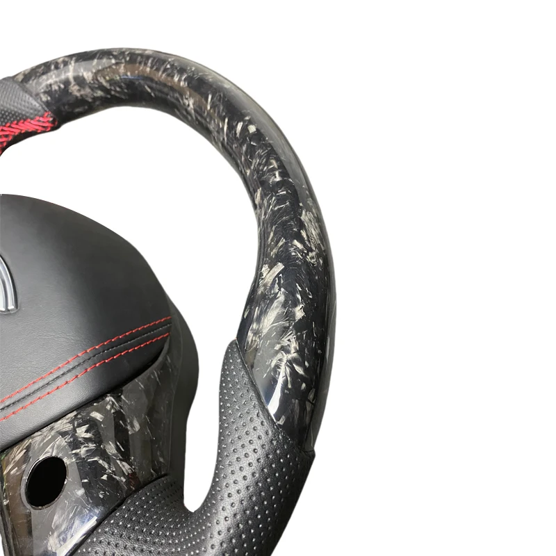 عجلة قيادة من الكربون لسيارة تسلا 3 تسلا Y جودة عالية أحمر أسود أزرق عجلة قيادة من ألياف الكربون المزورة لنمط تسلا الجديد #4