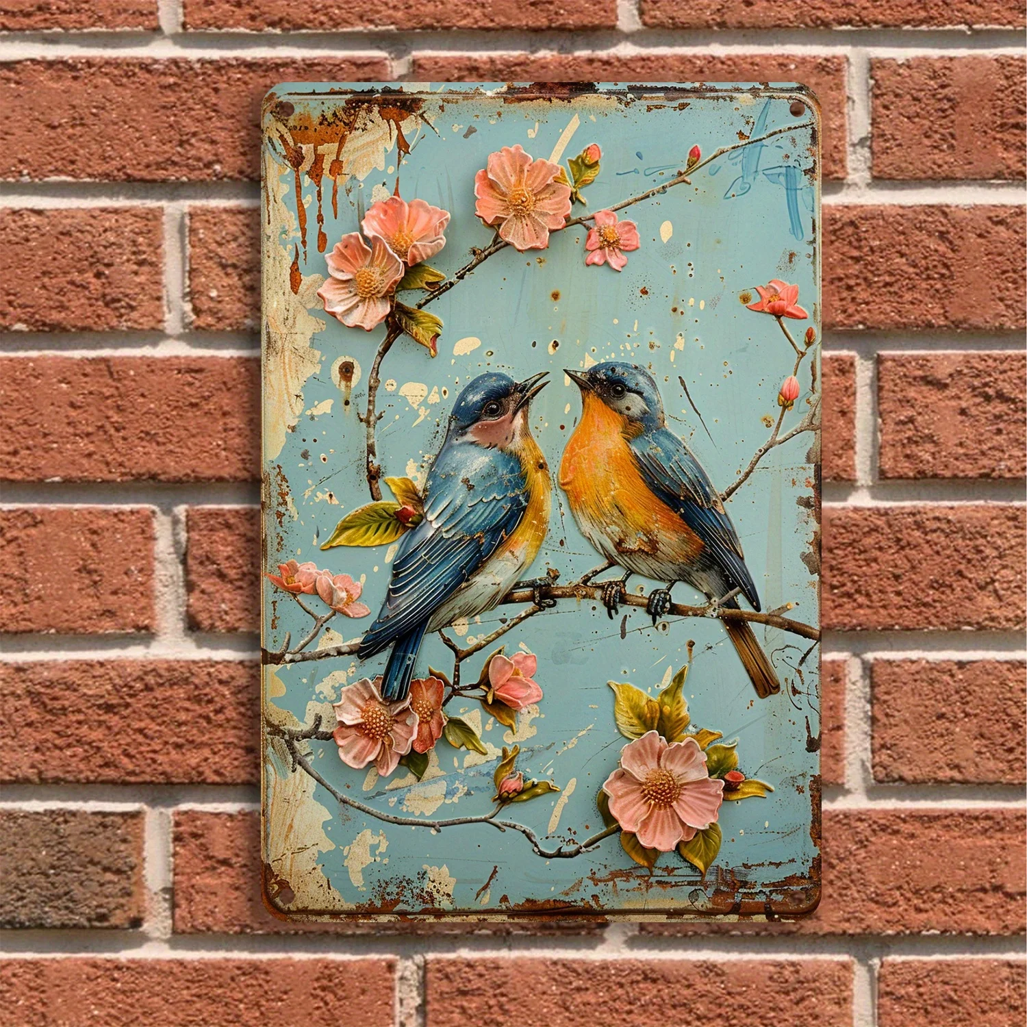 Vintage Sign Chicken Bird Wildlife Robin Country Garden Courtyard Bar Kitchen Living Room Wall Decoration Art Iron Poster Plaque